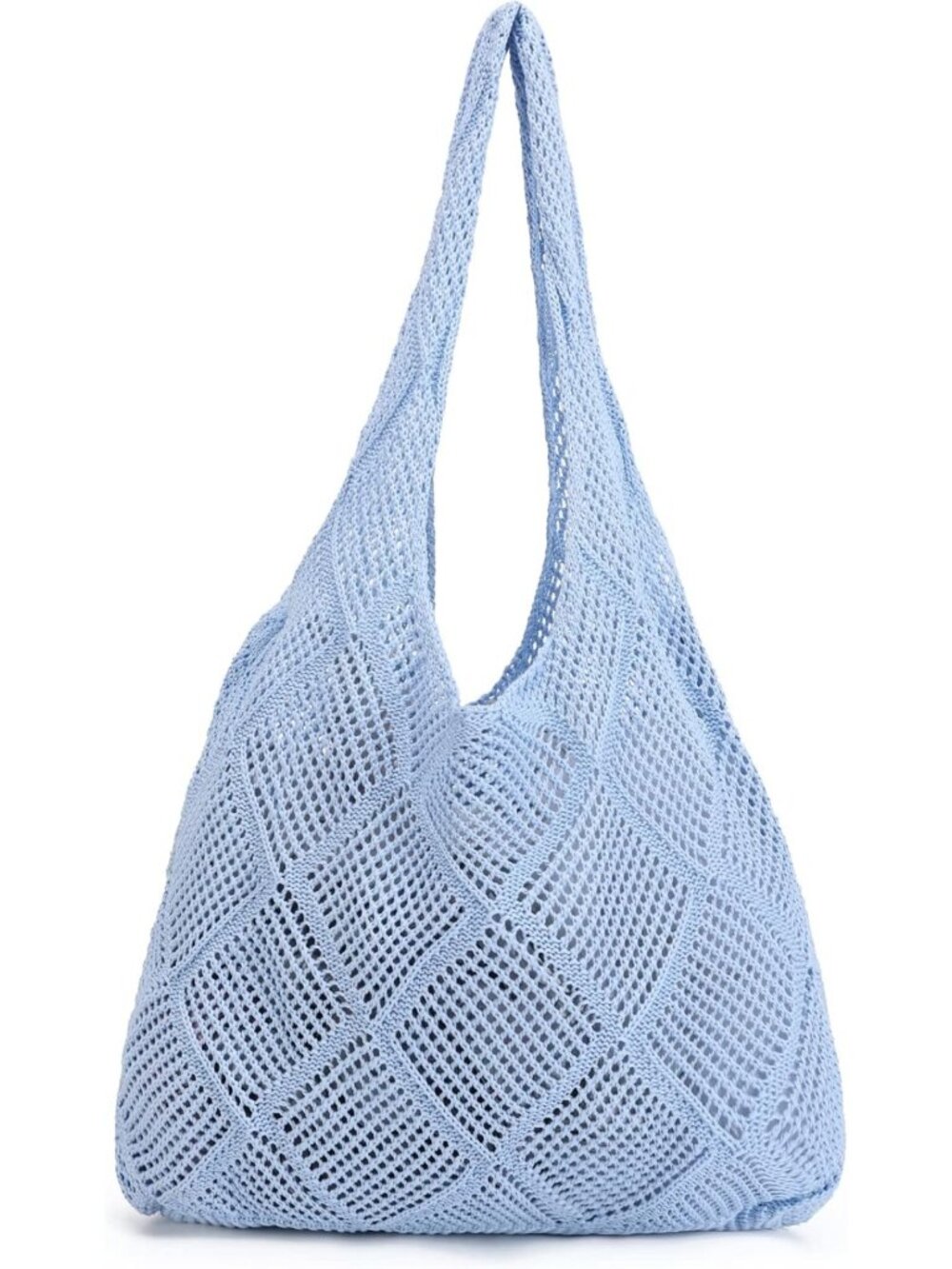 Stylish Crochet Mesh Beach Tote Bag - Hollow Knitting Hobo Handbag for Summer